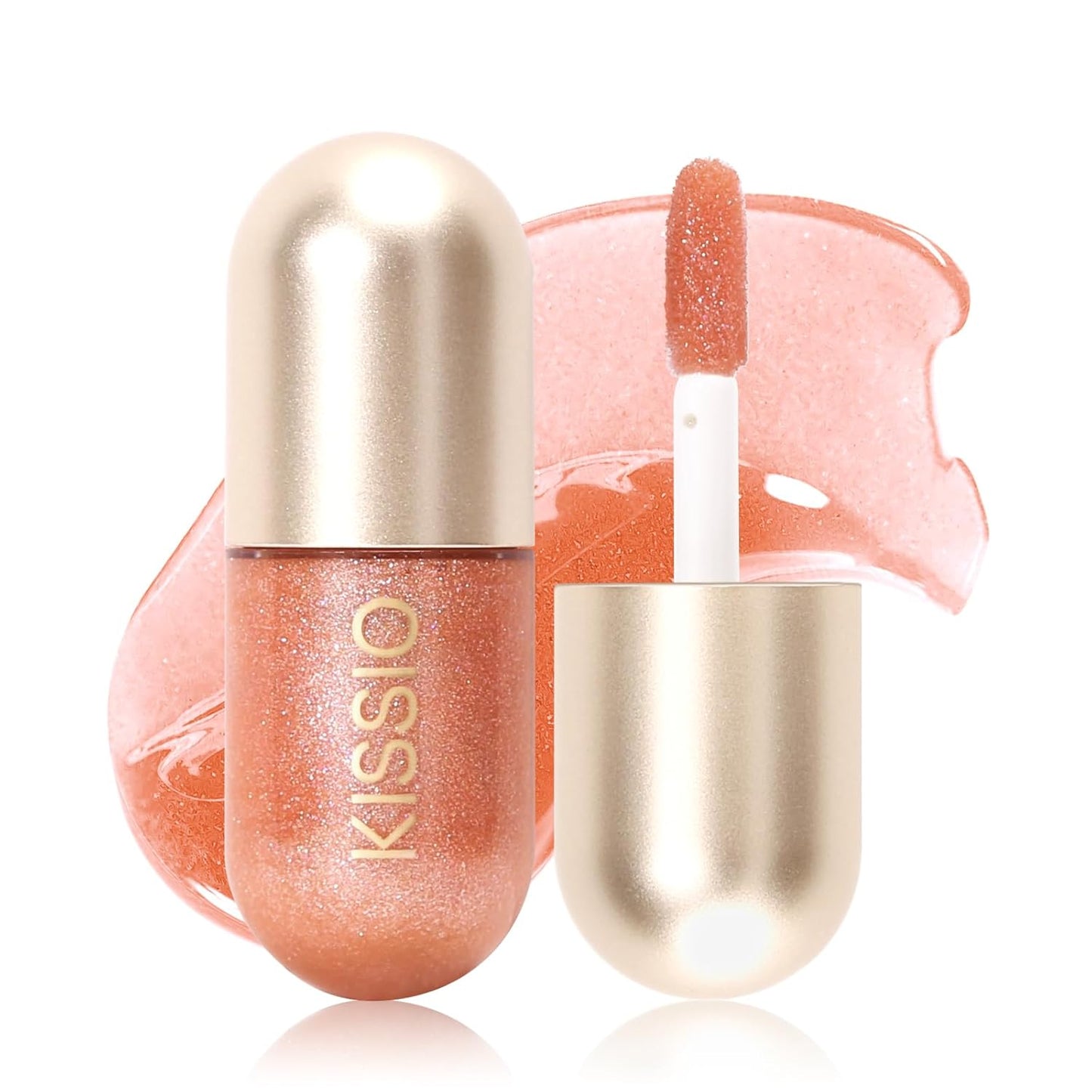 KISSIO Lip Plumper,Color Lip Plumper Gloss,Lip Enhancer,Plant Extracts Plumping Lip Serum,Moisturizing Lip Gloss for Fuller Lips and Hydrated Beauty Lips 5.5ml (03 Lakeside)