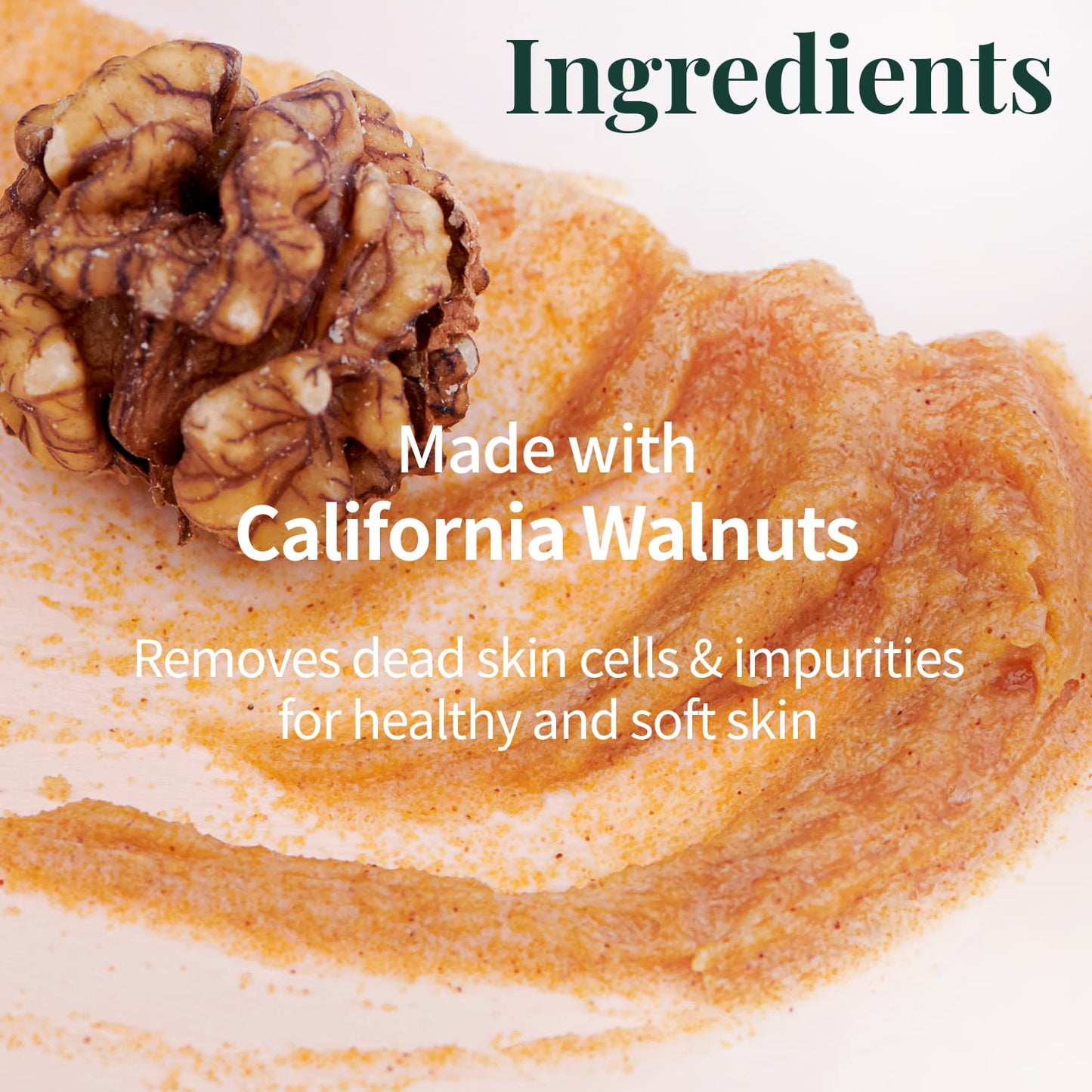 PLU Original Korean Walnut Body Scrub Polish - White Musk - Exfoliating & Moisturizing & Glow - for Acne, Cellulite, Stretch Marks, Spider Veins - Soft Musk Scent, 6.76 oz.