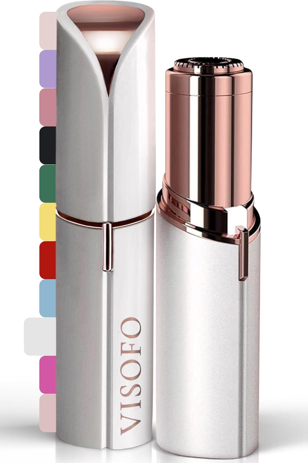 Facial Hair Removal for Women | Electric Razor Device Small Mustache Dermaplaning Remover Tools Tweezers Epilator Trimmer Face Dermaplane Shavers Beauty Gadgets Set Accessories by VISOFO (Coral)