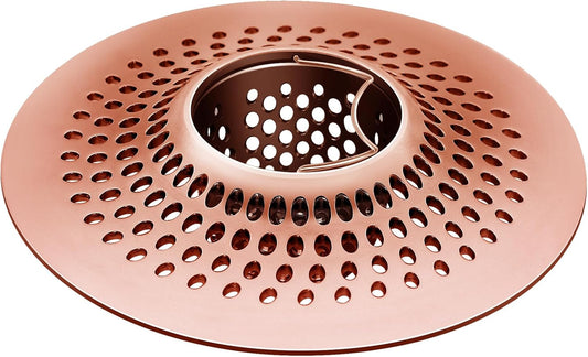 LEKEYE Shower Drain Hair Catcher/Bathroom Drain Cover/Bathtub Drain Strainer/Shower Stall Drain Protector(Red Copper)