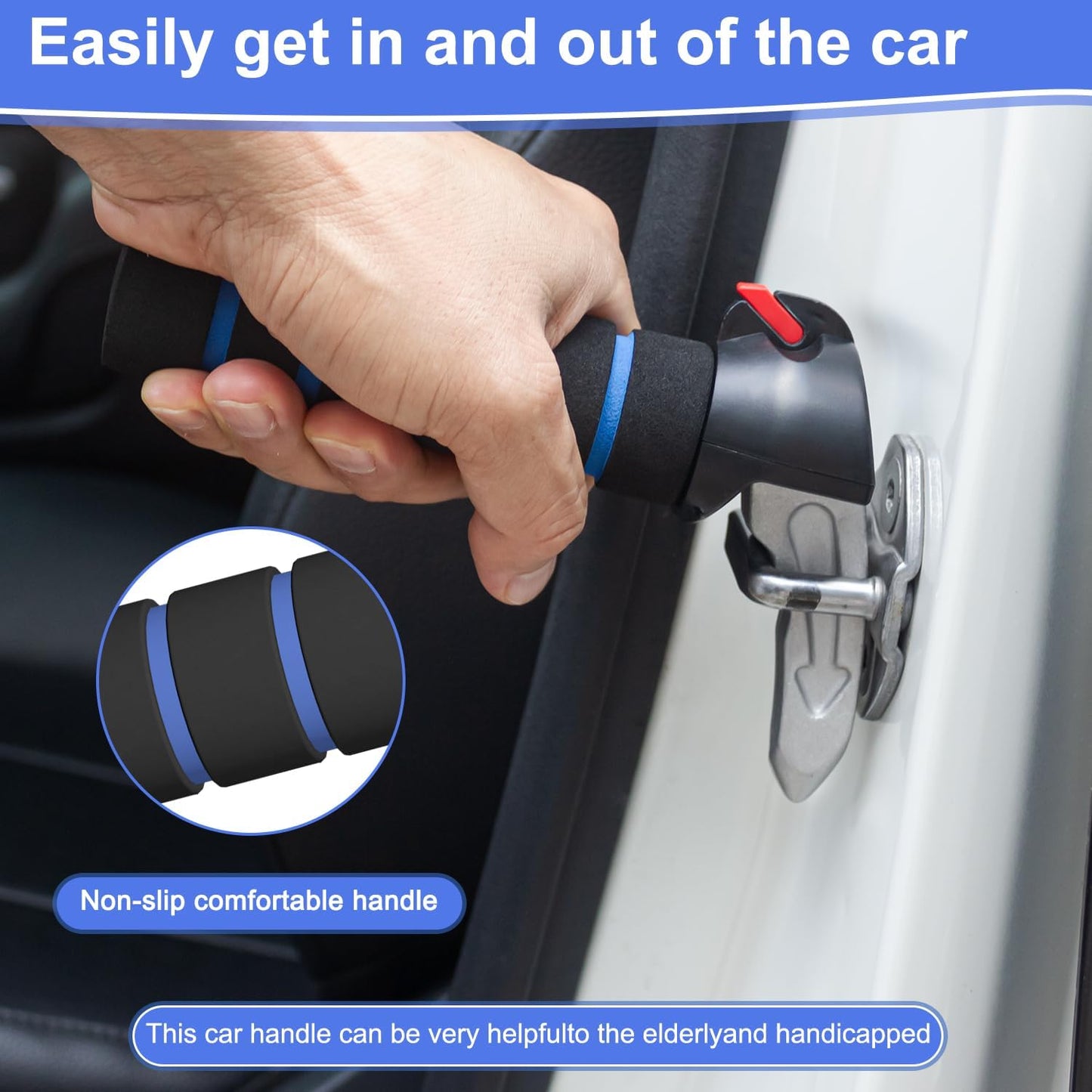 3 in 1 Car Door Handle for Elderly,Car Handle Assist,Support Handle Multifunction Door Latch for Seniors and Handicapped