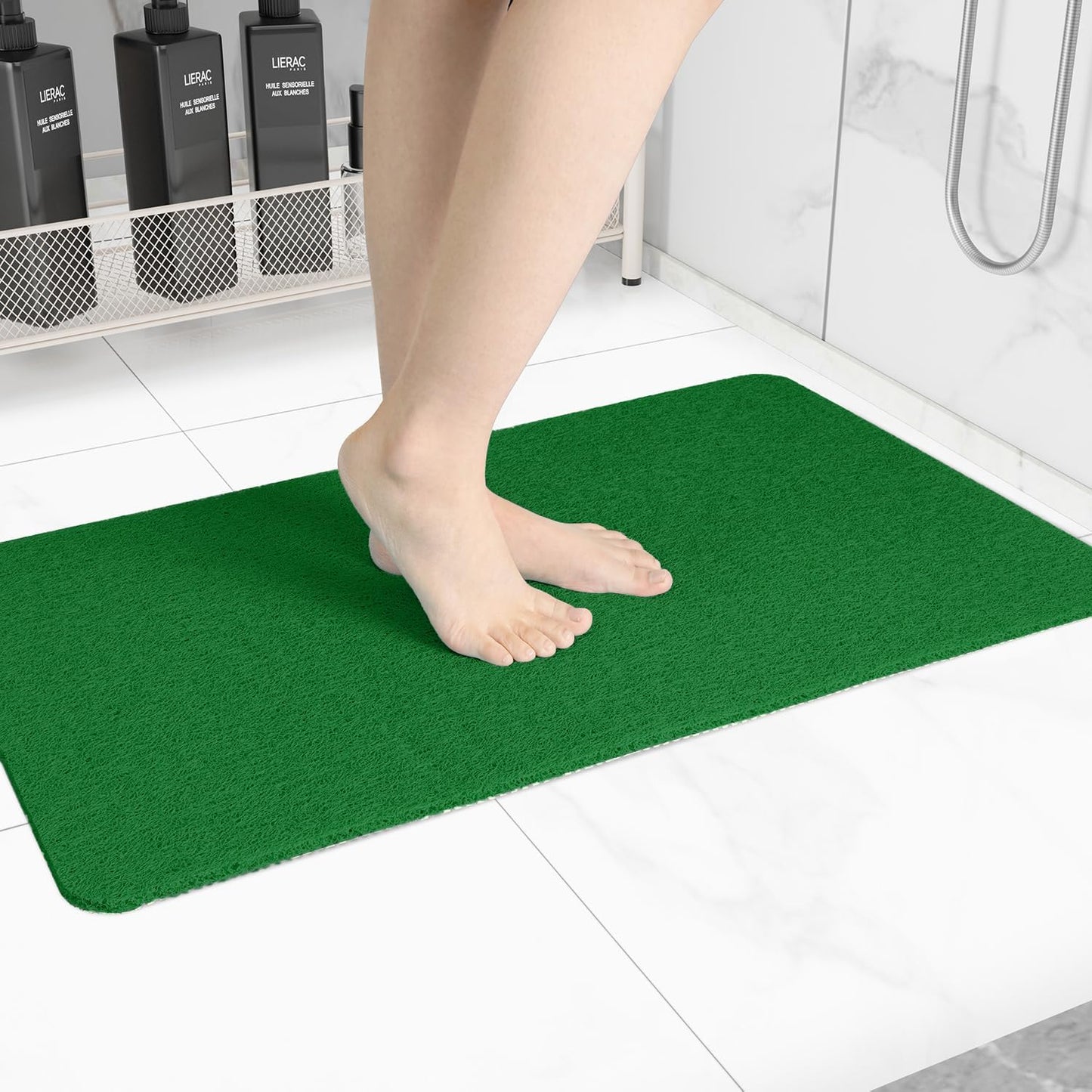 Non-Slip Bathtub Mat, Anti Slip Shower Mat, Fast Drying Bathtub Mats, Foot Scrubber Mat, Anti Slip Mat for Tub, Floor, Bathroom, Kitchen, Home, Hotel (Dark Green 40"×16")