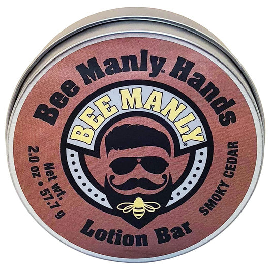 Honey House Naturals Bee Manly Hands Bee Bar – Smoky Cedar - All Natural Ultra Moisturizing Lotion Bar Infused with Essential Oils in Masculine Scents – Made in USA (Smoky Cedar)
