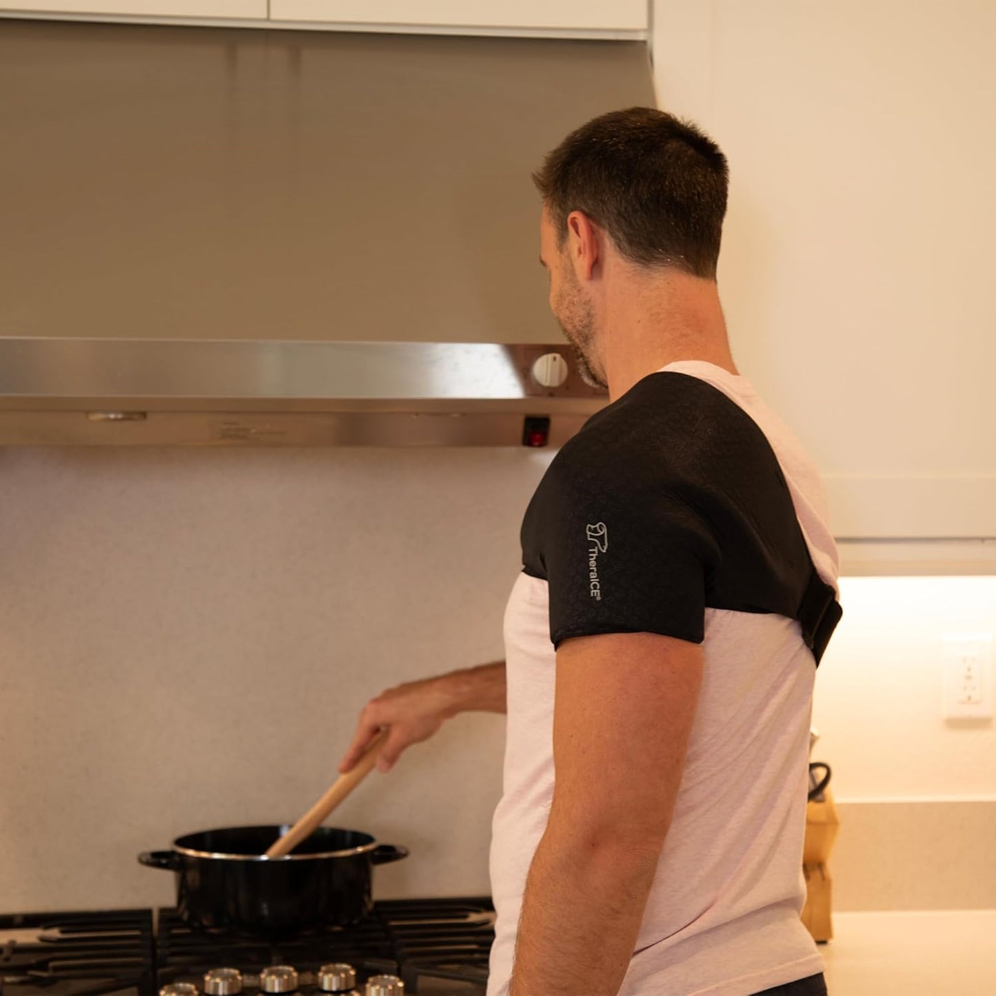 TheraICE PRO Shoulder Ice Pack Wrap for Injury, Reusable Compression Shoulder Braces for Rotator Cuff Relief & Arm Brace Pain Relief Therapy, FocusZone Technology Cooling Support Arm Sling Shoulders