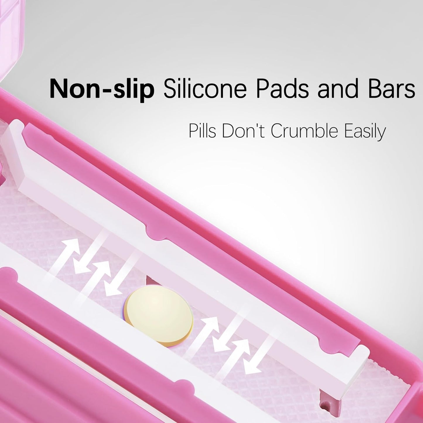 Pill Cutter Splitter for Small and Tiny Pills, Pill Cutter for Small or Large Pills, Pill Splitter for Multiple Pills at a Time with Centering Device and Stainless Steel Blade (Pink)