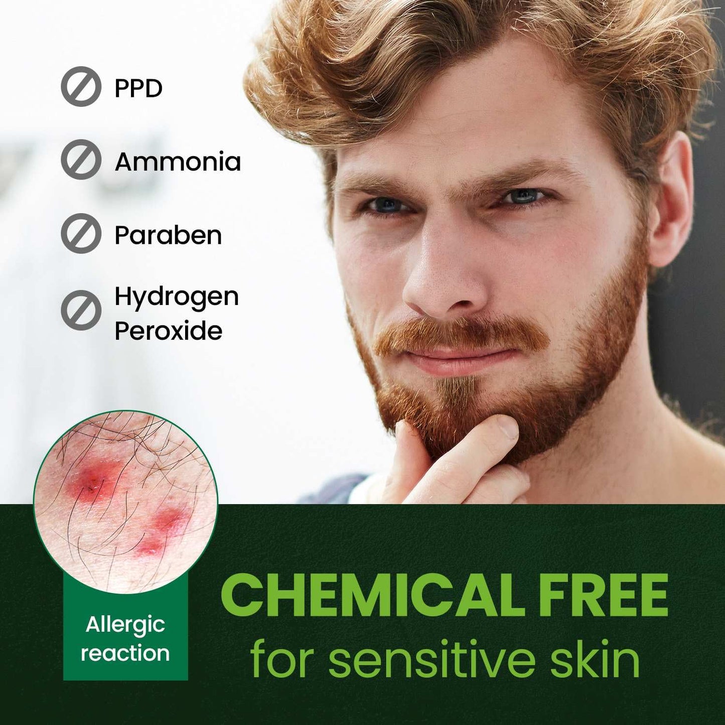 Herb For Men Mustache & Beard Dye (Dark Brown, 1 Pack), PPD-Free Ammonia-Free, Vegan with Natural Ingredients, Odorless, Gentle for Sensitive Skin, No Skin Irritation