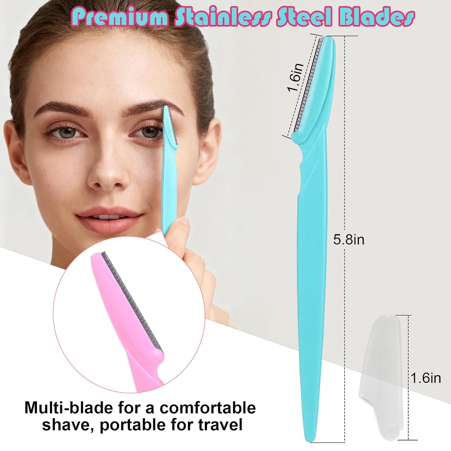 15-Piece Value Pack Men's and Women's Beauty Tool Set: Men's Disposable Razors + Women's Disposable Eyebrow Razors, Non-Slip Grip + Travel-Friendly