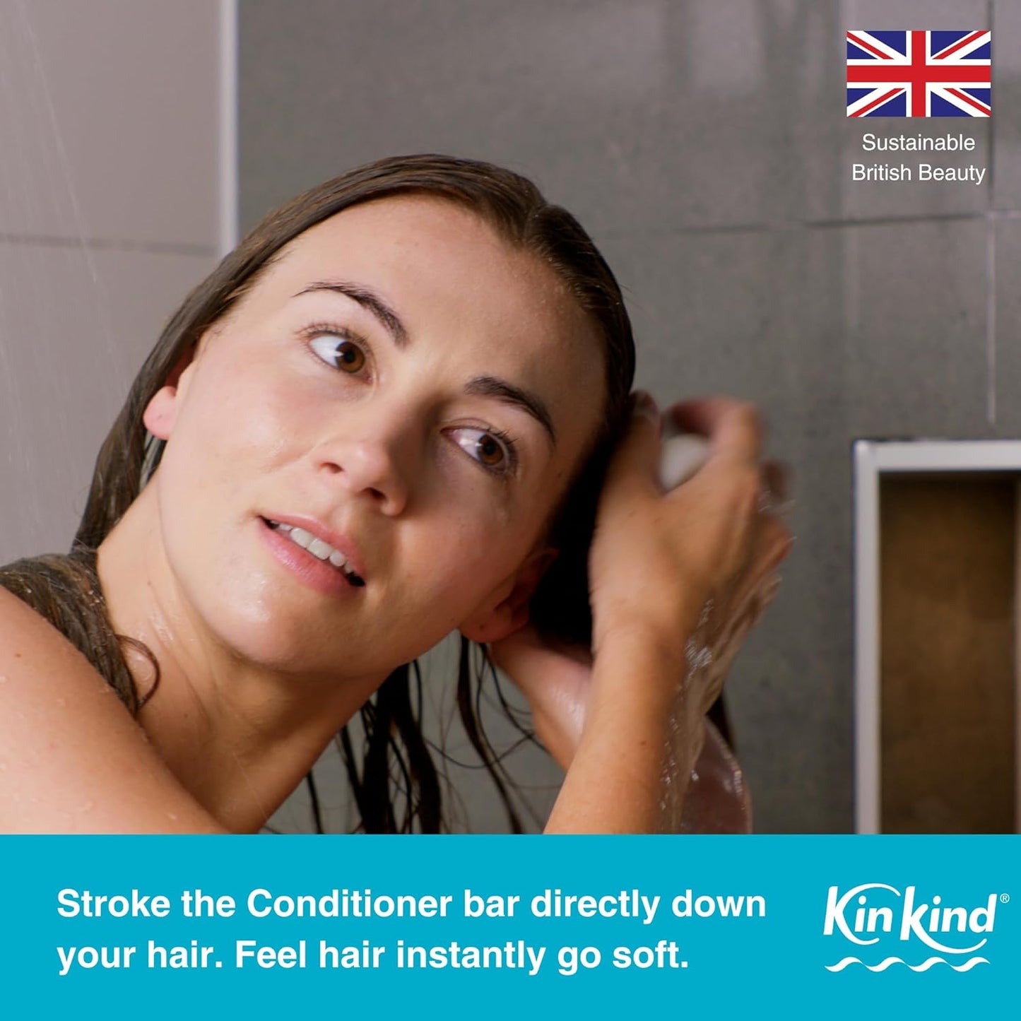 KinKind Hair Conditioner Bar - NOURISH Me! | Argan Oil Conditioner Bar for Hair - Solid Coconut Conditioner - Dry Hair Conditioner | For Normal/Dry & Grey Hair | Up to 50 Washes - Vegan & Cruelty Free