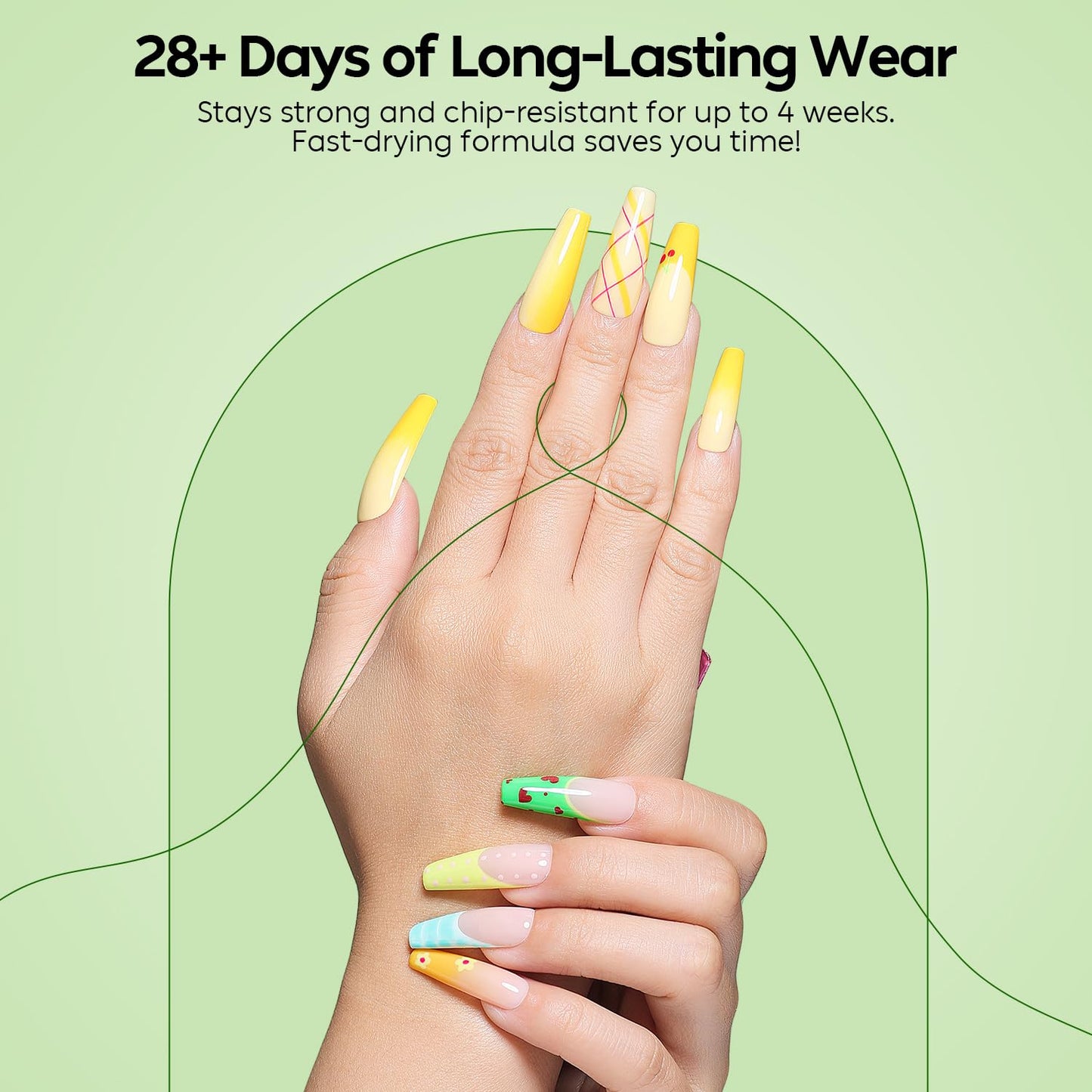 Luxbon 12 pcs Gel Nail Polish Set - Summer Color Set Long Lasting Gel Polish, uv led Soak Off Nail Art Designs Manicure Kit 007