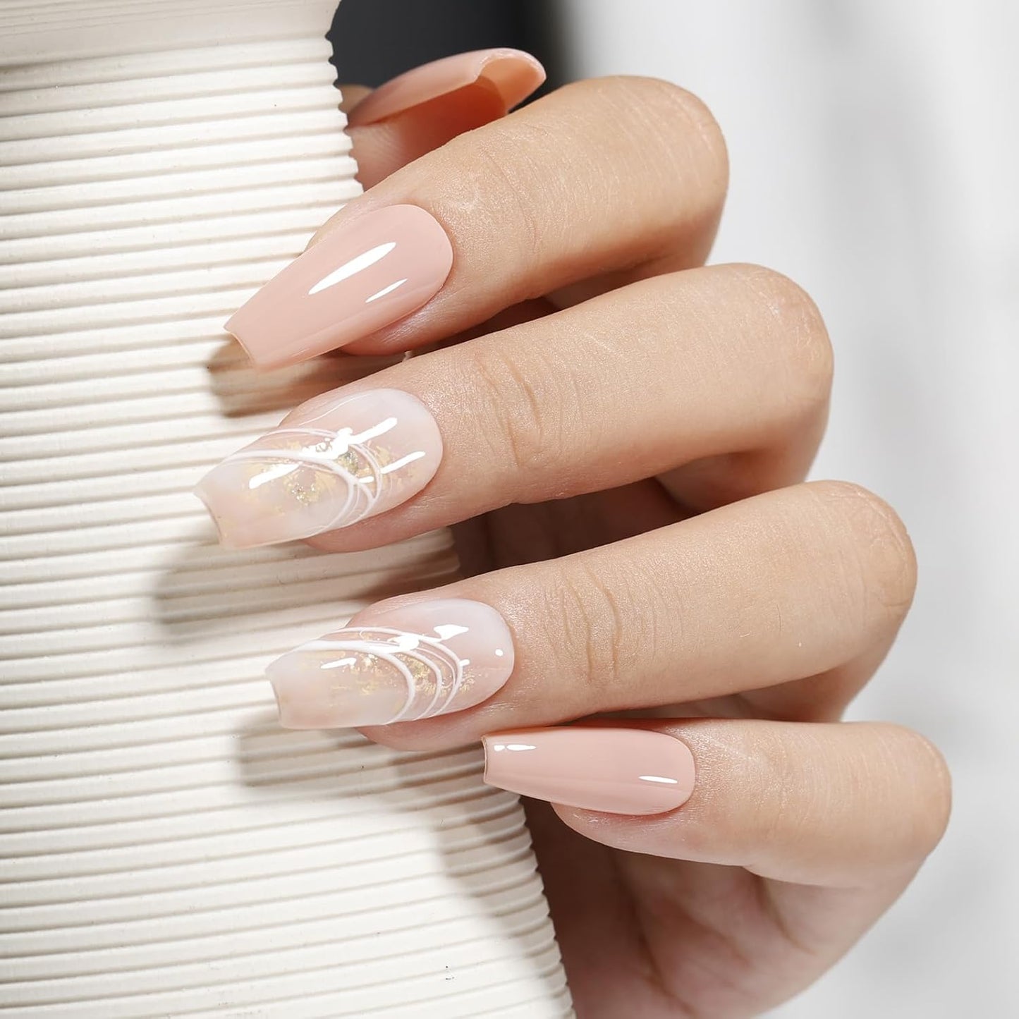 GELLEN Nude Jelly Gel Nail Polish Set for French Manicure, 10ml 6 Colors White Nude Jolly Gel Polish Semi Sheer No Wipe Soak Off light UV Gel for Nail Manicure DIY Art Salon Home