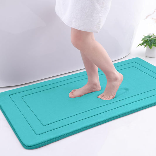 Arotive Memory Foam Bathroom Rug Mat 44x24, Ultra Soft and Absorbent Bath Mat, Machine Wash Dry, Comfortable Bath Rug Carpet for Bathroom Floor, Tub and Shower, Teal
