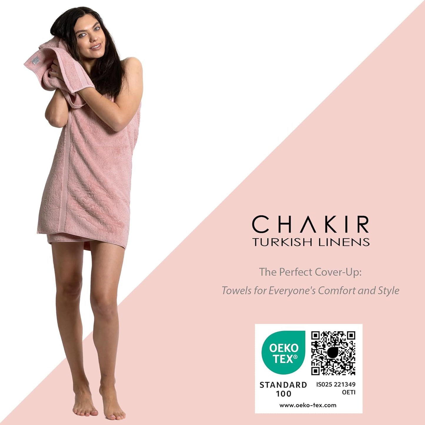 Chakir Turkish Linens | Hotel & Spa Quality 100% Cotton Premium Turkish Towels | Soft & Absorbent (4-Piece Bath Towels, Pink)