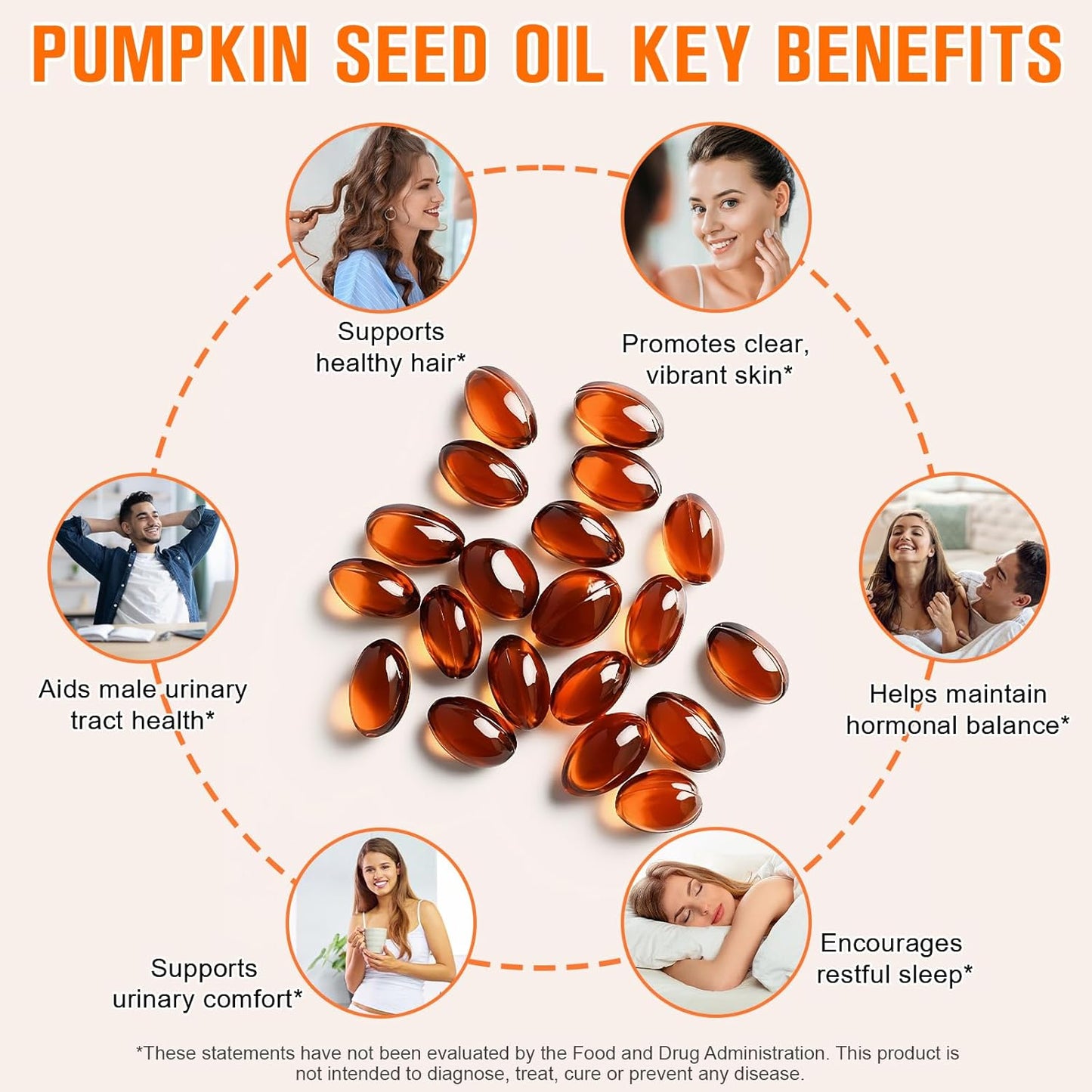 Pumpkin Seed Oil Capsules, 1000mg Per Serving, Cold-Pressed Extract, Essential Fatty Acids & Phytosterols, Non-GMO, Supports Hair Growth & Bladder & Prostate Health, 600 Softgels