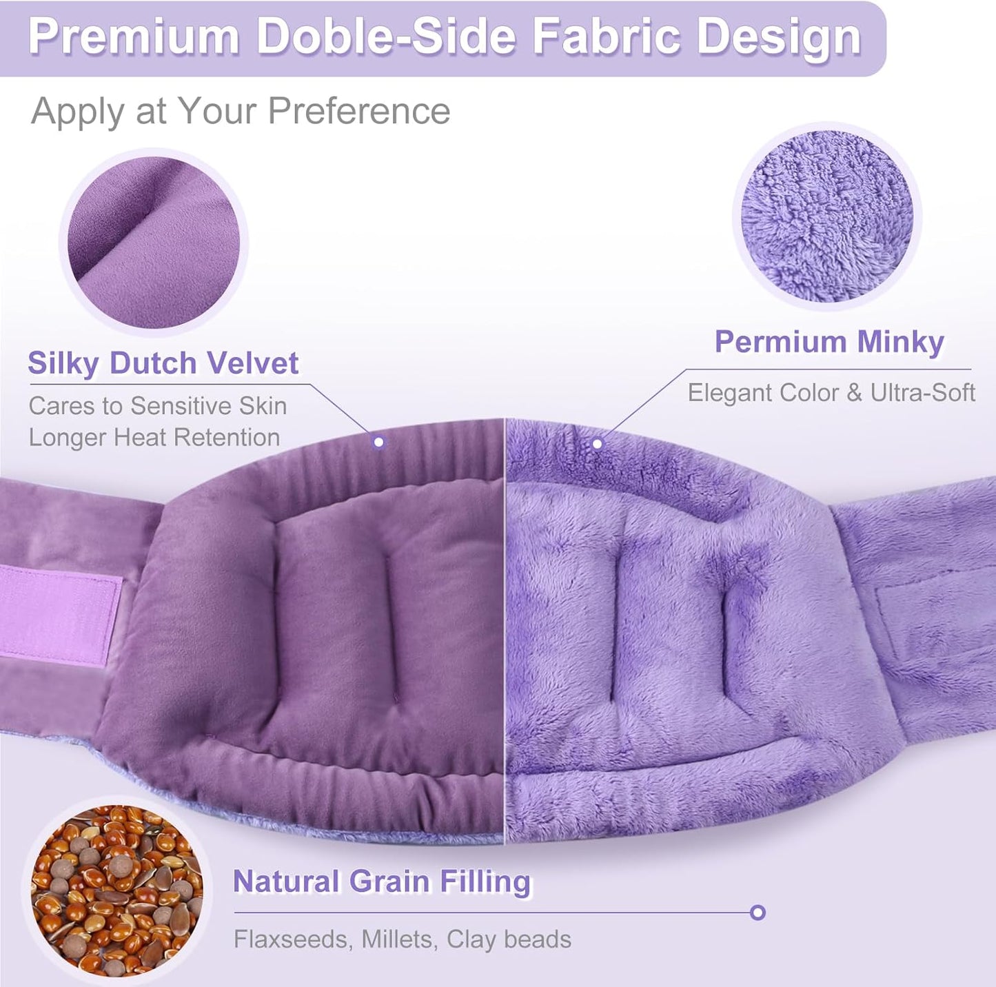 SuzziPad Microwave Heating Pad for Back Discomfort, Microwavable Heat Pads for Lumbar, Waist, Stomach, Neck Shoulder, Wrap with Moist Therapy, Warm & Cold Compress