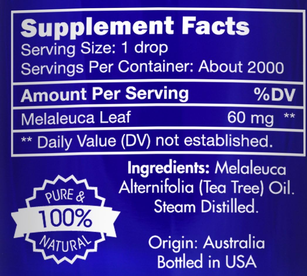 Tea Tree, Melaleuca, Oil, Food Grade – 100% Pure, Tea Tree Essential Oil, by Zongle Therapeutics, 4 OZ