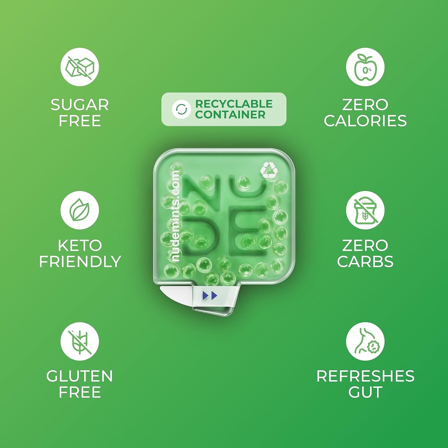 NUDE MINTS | Double Action Liquid Capsules | Mouth Watering Mint - Lasts 3x Longer - 3x Stronger - Extreme Bad Breath Solution For Adults - Sugar Free, 0 Calorie - Melon - 10 Pack - 300 Capsules