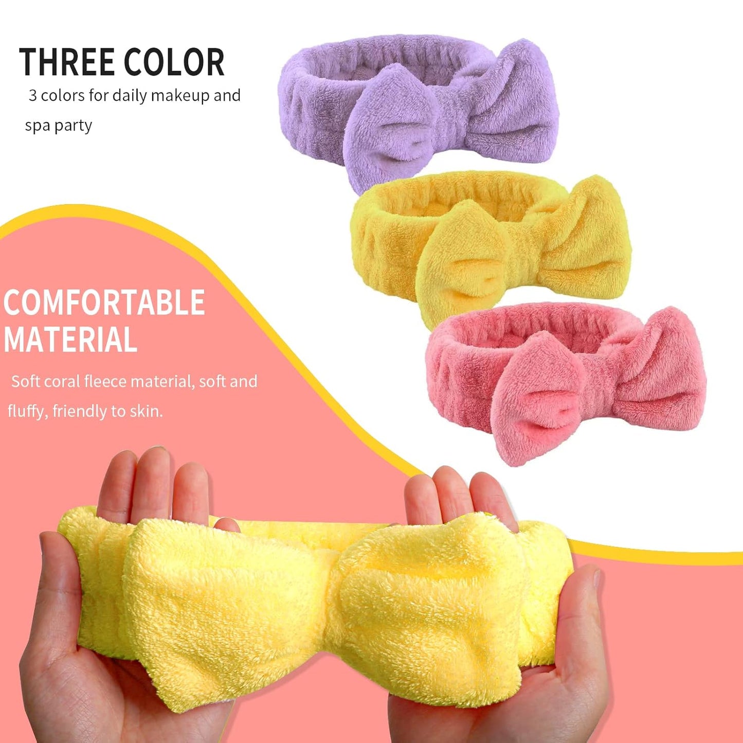 WSYUB Spa Headband, Makeup Headband for Washing Face, Bow Headbands for Women, Skincare Headbands