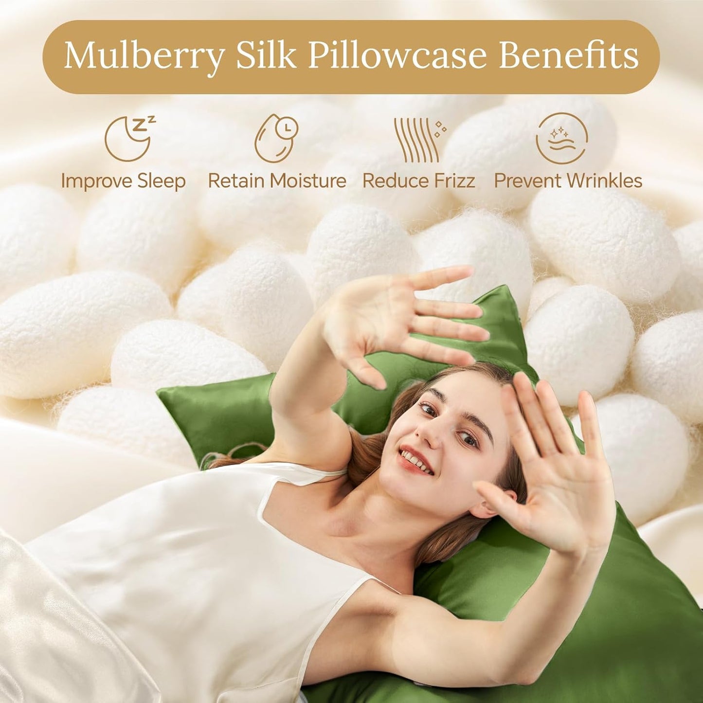 INFIIXSO Mulberry Silk Pillow Case King Size, Silk Pillowcase with Hidden Zipper 20"x36", Extraordinary Smooth and Soft Pillow Cases for Hair and Skin(Cedar Green, 1 Pack)