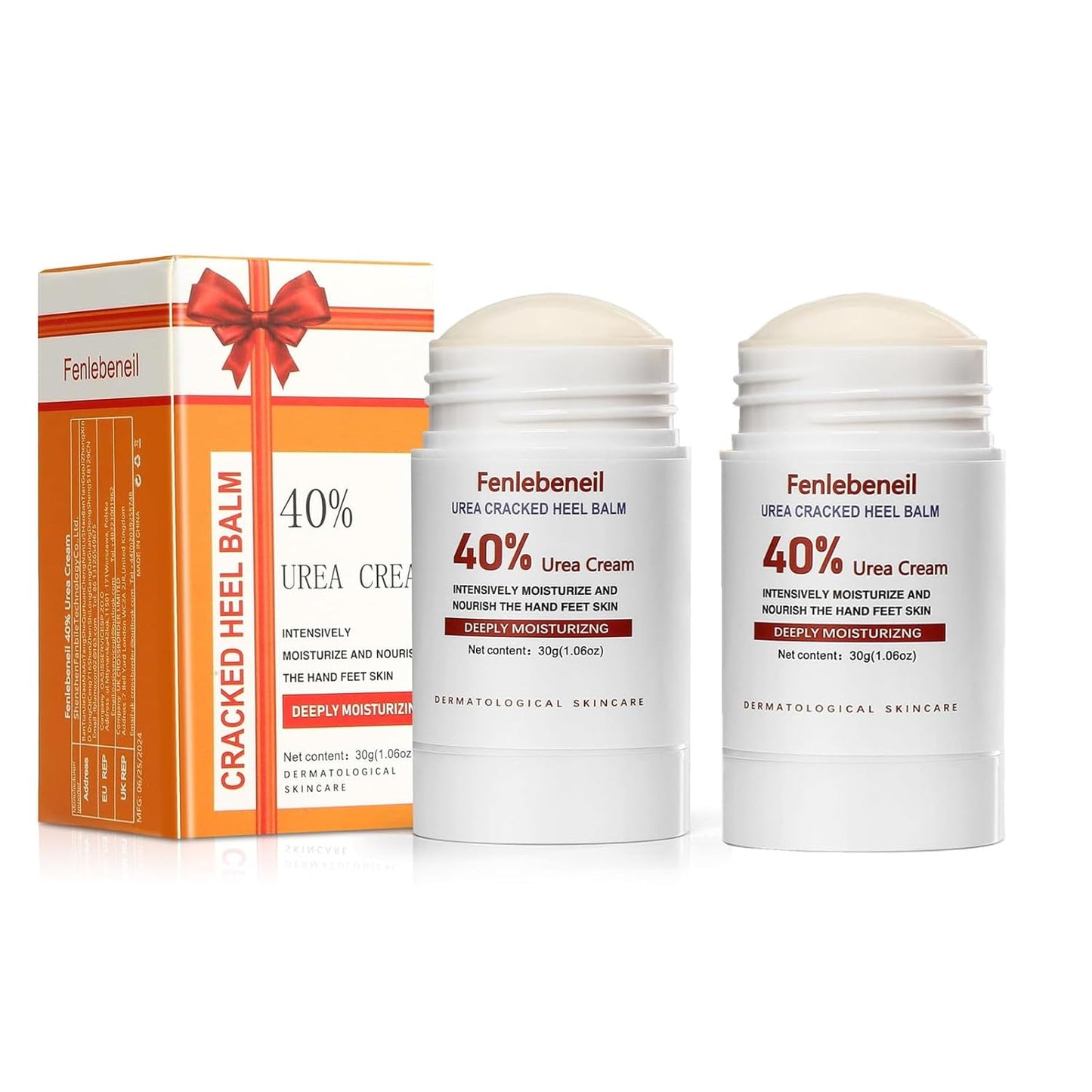 40% Urea Cream Cracked Heel Balm for Dry, Cracked Feet, Heals, Foot Hand Moisturizing 40 Percent Foot Urea Cream for Feet Maximum Strength 2Pack