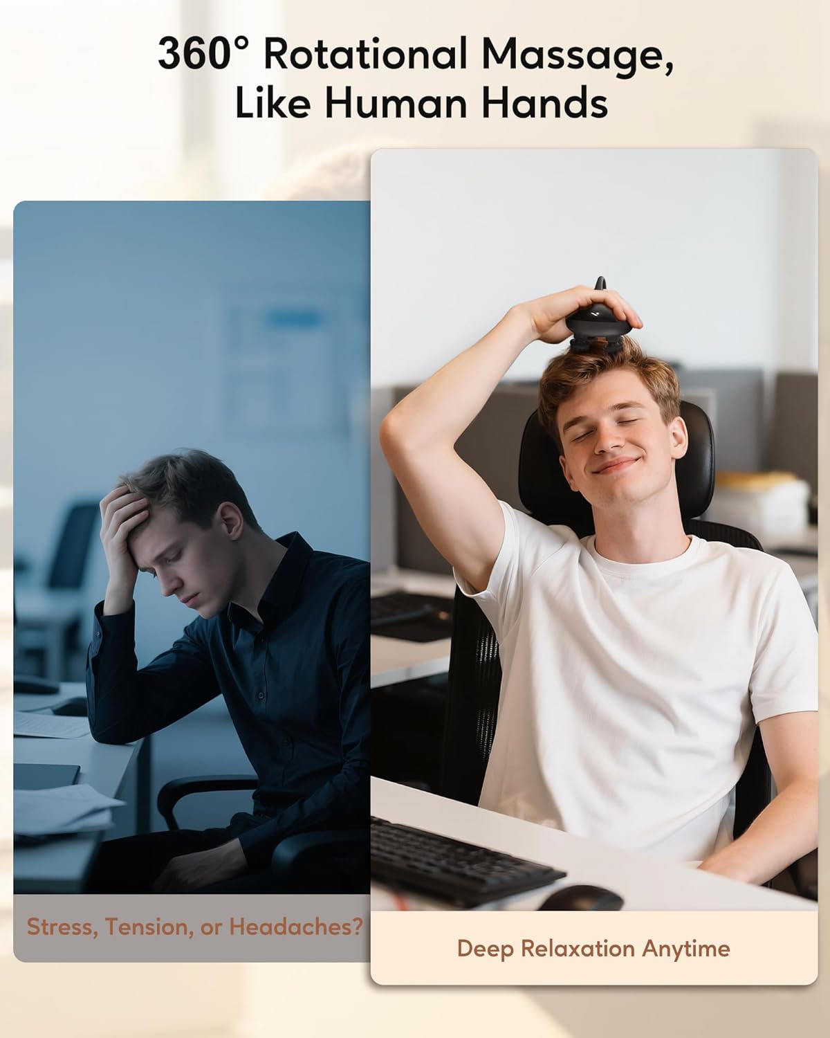 arboleaf Electric Scalp Massager Kneading Head Massager Scalp Stress Relax, Portable 6 in 1 Hair Massage with 12 Removable Massage Claws, Recharagable Head Stratcher, Gift for Mom Dad