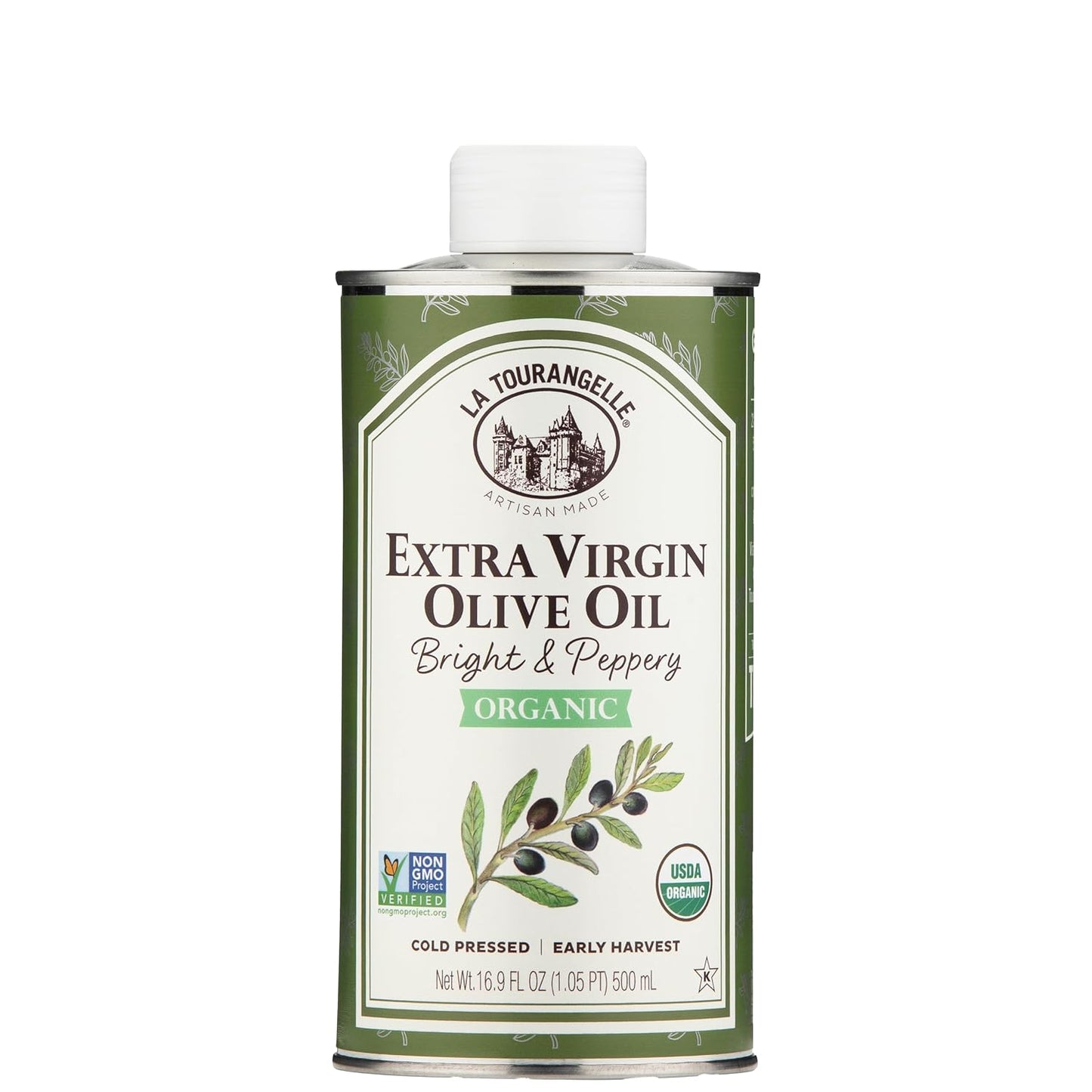 La Tourangelle, Organic Extra Virgin Olive Oil, Cold-Pressed High Antioxidant Picual Olives From Spain, 16.9 Fl Oz