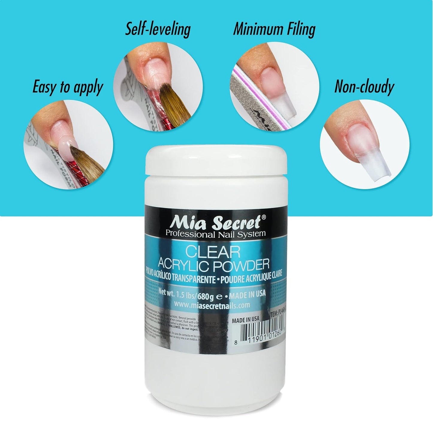 Mia Secret Clear Acrylic Powder (24oz)