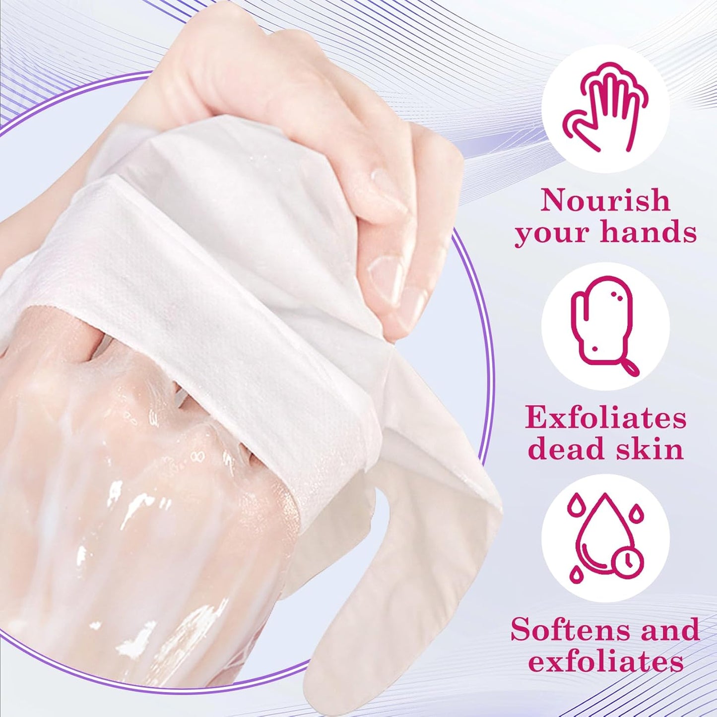 6 Pairs Hand Masks Moisturizing Gloves, Hydrating Hand Mask Moisturizer Gloves Care for Dry Cracked Hands, Smooth Long Lasting Soft Firming Hand Mask Gift Set for Men Women（I