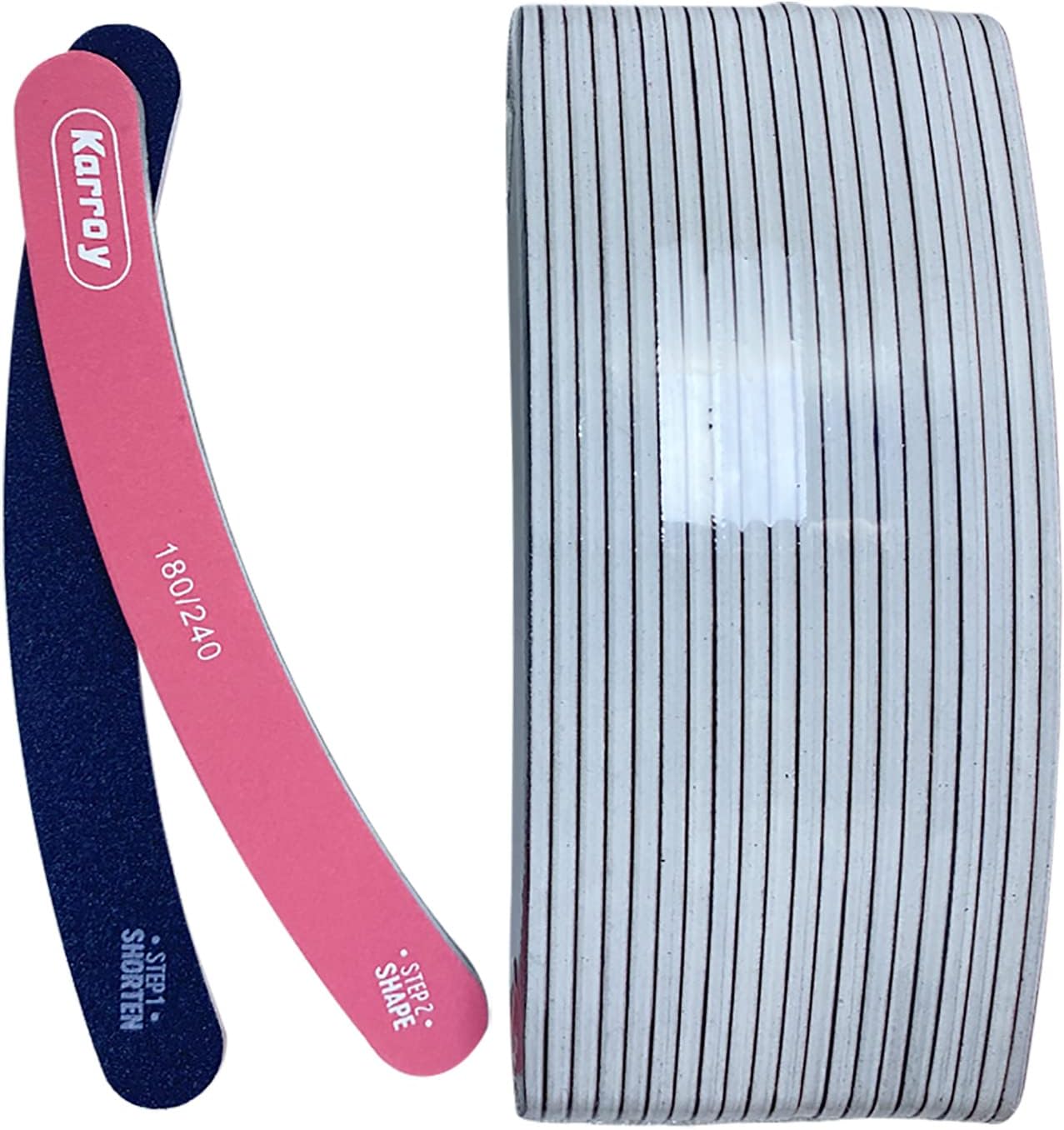 Nail File 20pcs Dual Sided Nail Files for Natural Nails Emery Boards Nail Filer for Acrylic Nail 180/240 Grit