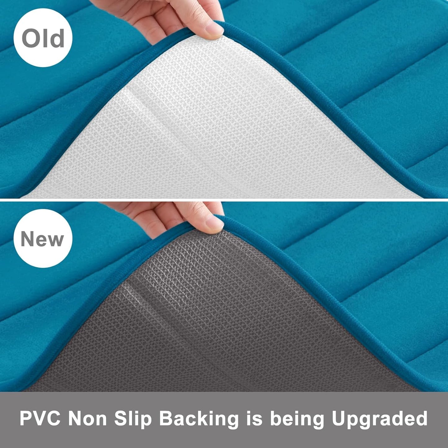 Buganda Memory Foam Bath Mat, 30" x 20", Ultra Soft and Non-Slip Bathroom Rugs, Water Absorbent and Machine Washable Bath Rug for Bathroom, Shower, and Tub, Peacock Blue