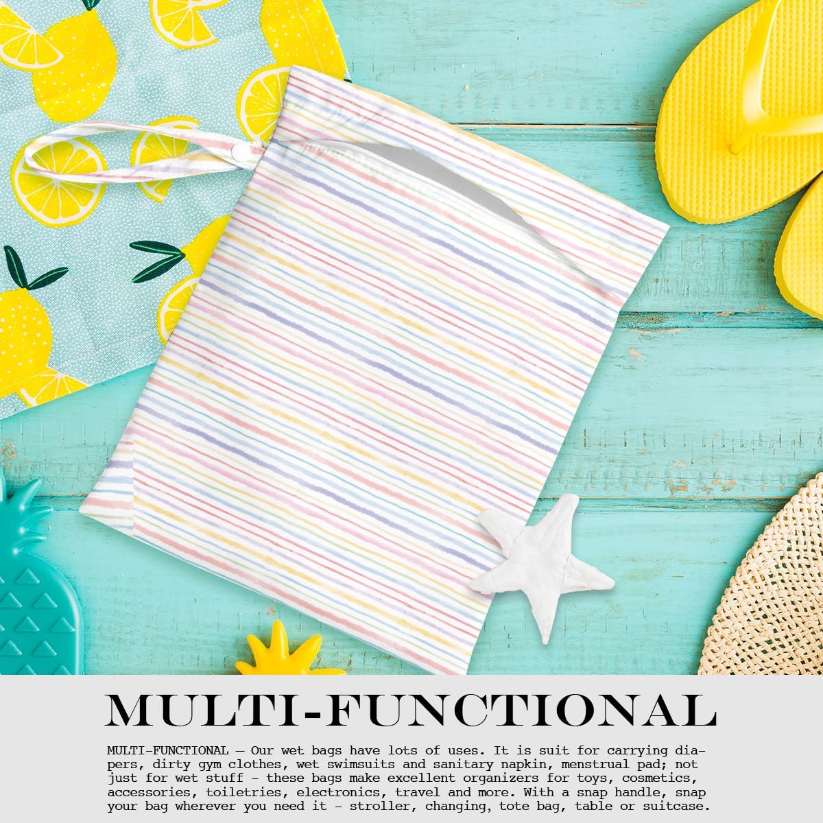 Wet Bag, Wet Dry Bag, Wet Bag for Swimsuit, Travel, Beach, Pool, Diapers, Dirty Yoga Gym Clothes, Makeup Bag, Waterproof Tropical Palm Leaves Decor Jungle Palm Leaf Favors