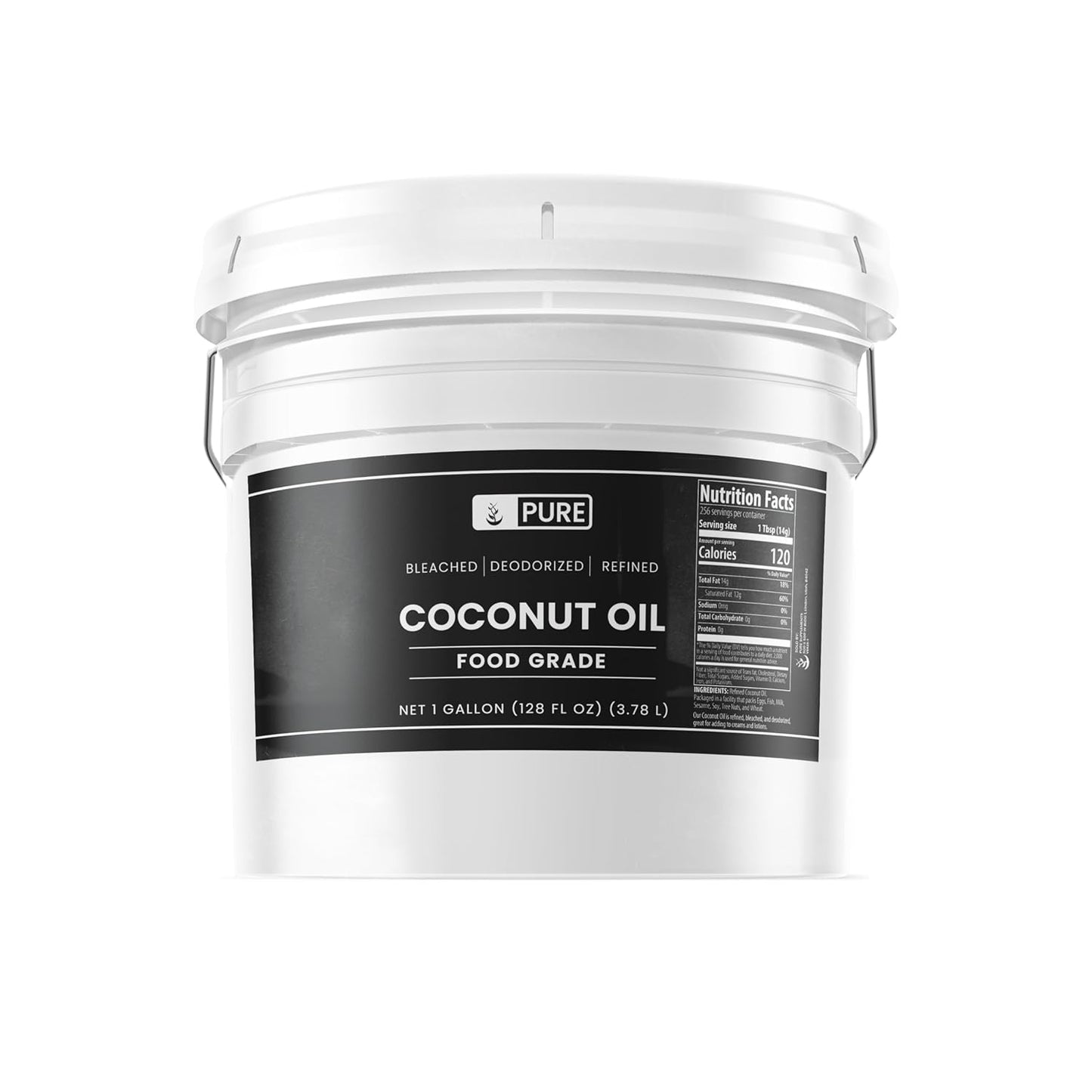 Pure Original Ingredients Coconut Oil (1 Gallon) Hexane-Free & Gluten-Free, Non-Hydrogenated