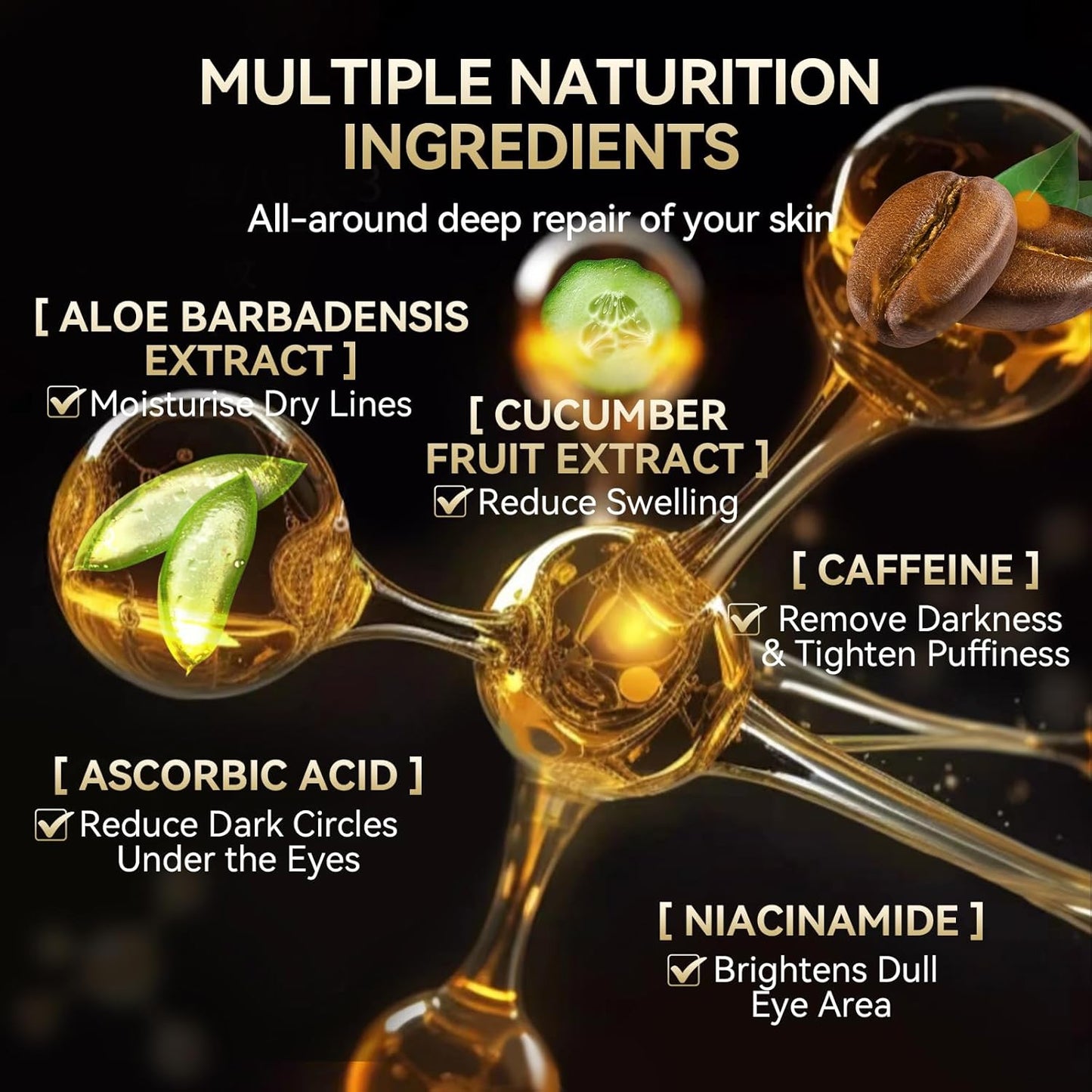 BREYLEE Renewal Care Kit with Aloe Vera Eye Masks – 60 Pcs & Renewing Serum, Under Eye Patches For Puffy Eyes,Hydrates, Improves And Firms The Eye Area, Suitable For Both Women And Men