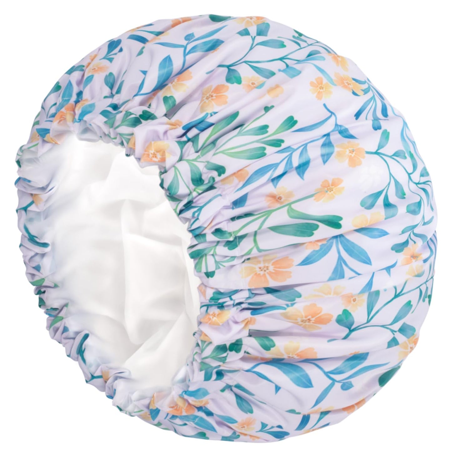 Aquior Shower Caps, Double Layer Waterproof Shower Cap for Women, Reusable Large Shower Cap for all Hair Lengths with EVA Lining, Soft Bath Shower Caps