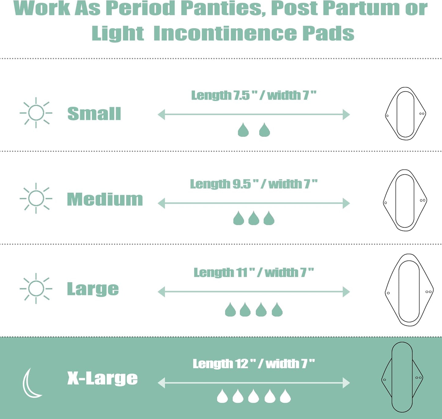 wegreeco Reusable Menstrual Pads - Reusable Sanitary Pads | Reusable Panty Liners | Soft Cloth Menstrual Pads - 6 Pack with 1 Cloth Mini Wet Bag (M, Rose)