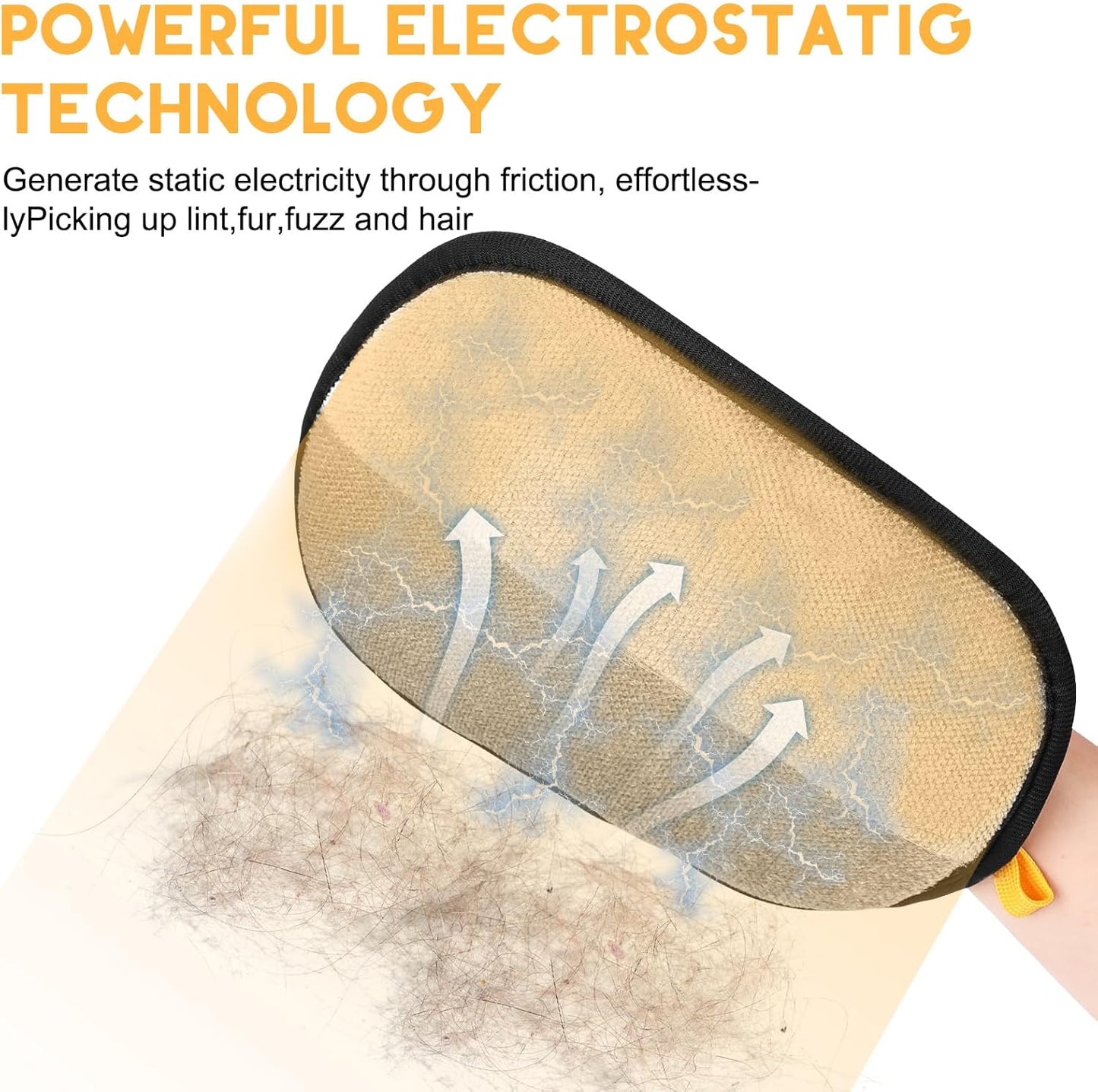 Magic Brush Pet Hair Remover, Upgrated Five-Finger Electrostatic Pet Hair Removal Gloves, Cat & Dog Hair Remover for Couch, Furniture,Clothing, Animal Fur Removal Tool, Cat Grooming Gloves-1PCS