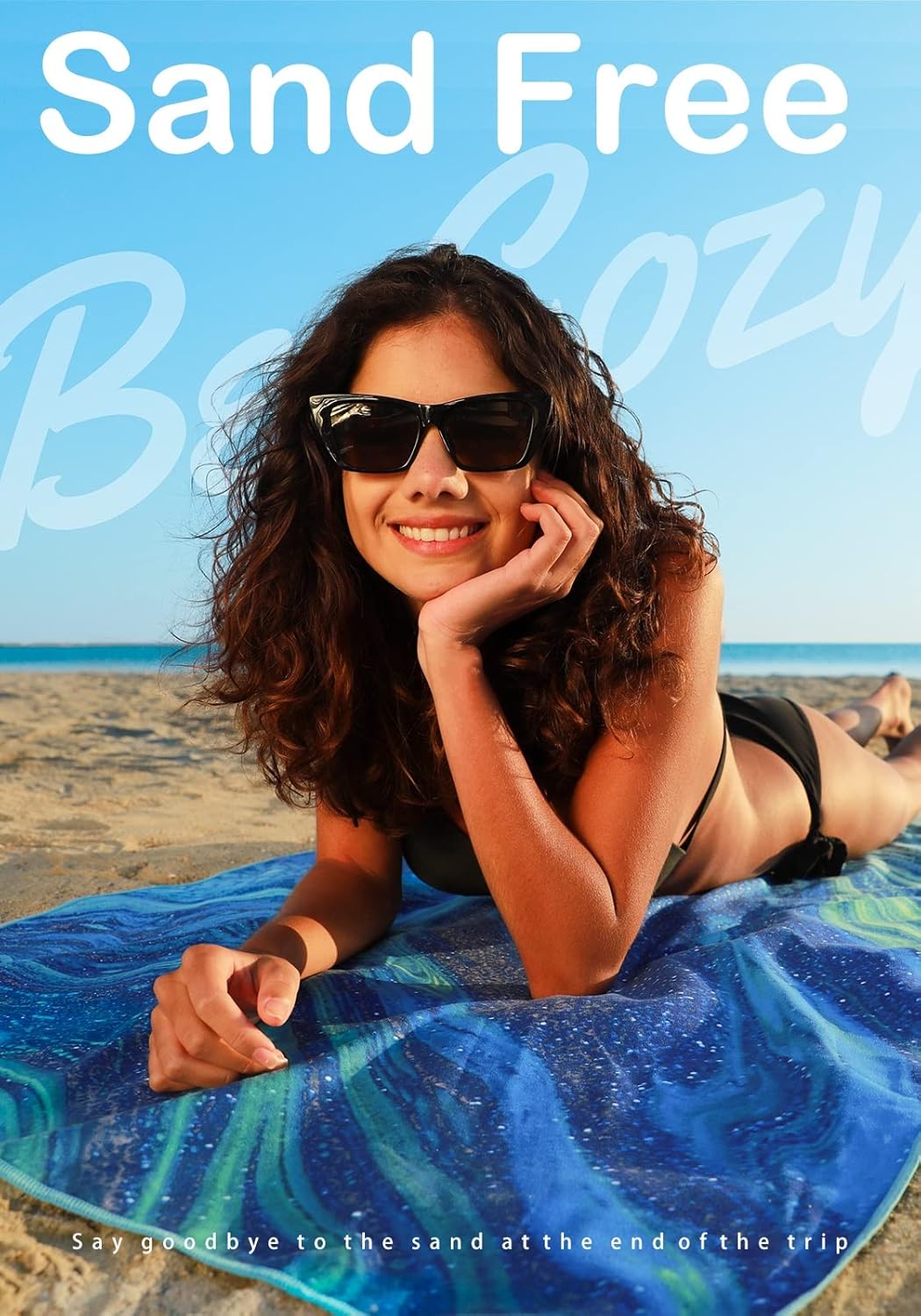 2 Pack Microfiber Lightweight Beach Towel Sand Free Quick Dry Absorbent Thin Compact Towels for Swimming Pool Camping Beach Accessories Large Easy Pack Travel Things for Vacation Essentials Gift