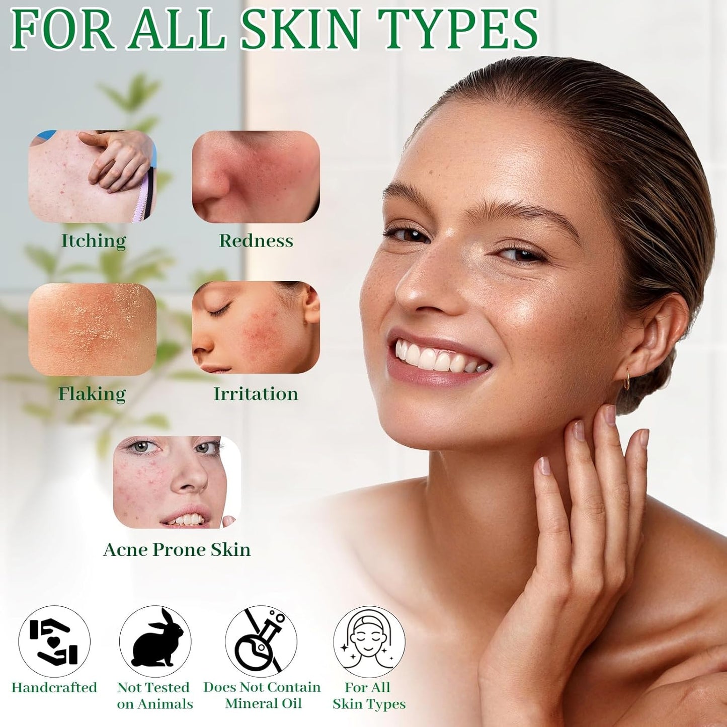 3 PCS Zinc Pyrithione Soap Bars, Gentle Exfoliating Cleansing Bath Bar for Body & Face Skin Care