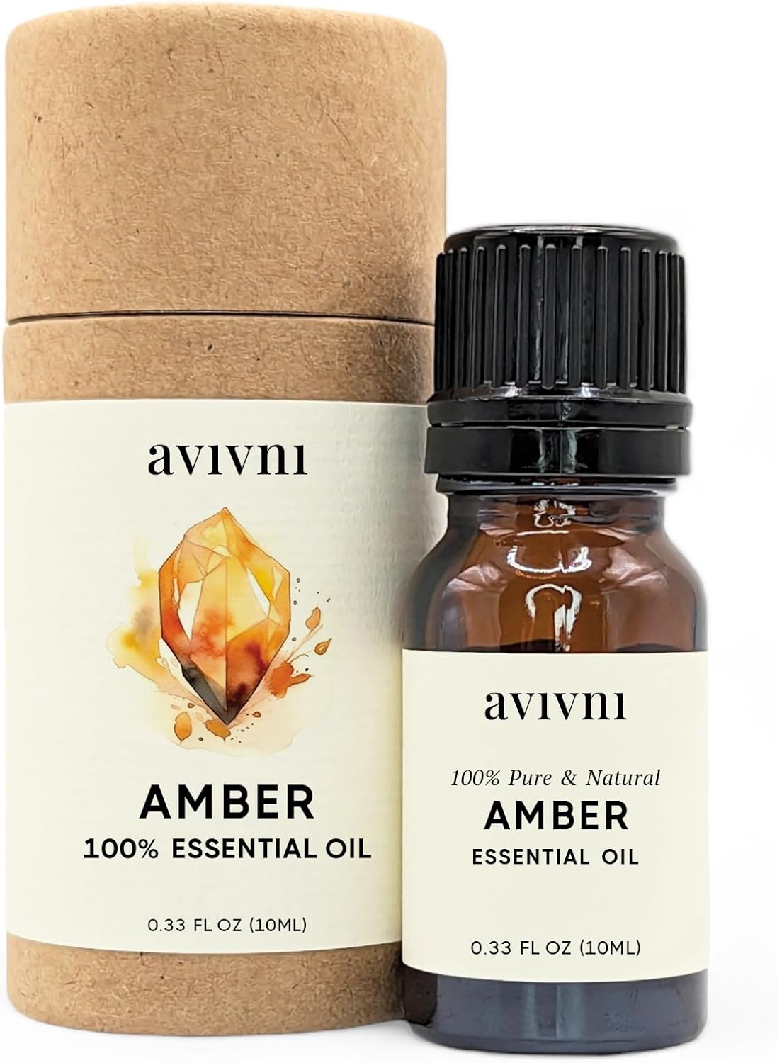 Avivni Amber Essential Oil - 100% Pure & Natural, Undiluted for Aromatherapy, Skin, Hair, Diffuser (0.33oz - 10ml)…