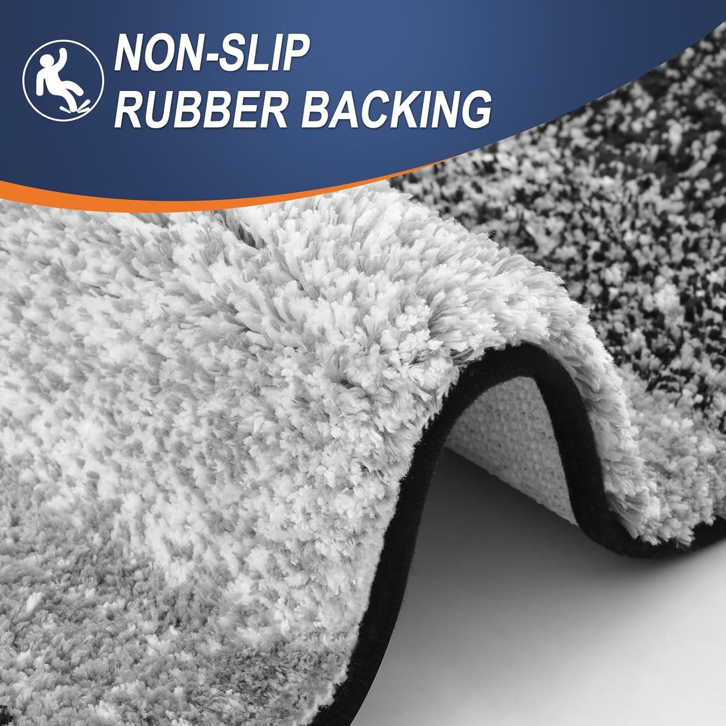 OLANLY Bathroom Rugs Mat 50x30, Extra Soft Absorbent Microfiber Bath Rugs, Rubber Backing, Quick Dry, Machine Washable Bath Mats for Bathroom Floor, Tub and Shower, Home Decor Accessories, Black