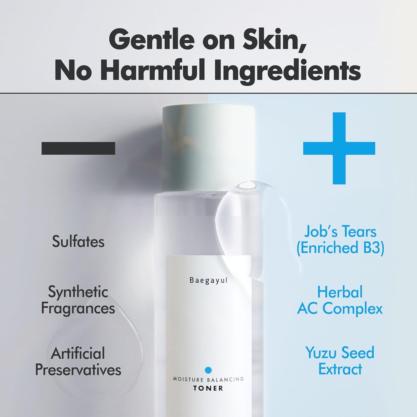 Moisture Balancing Face Toner - Korean Skincare for Sensitive Skin, Hydrating & Soothing with Exfoliating PHA and Hyaluronic Acid, Botanical, Sulfate-Free, Low pH Daily Toner (10.14fl oz)