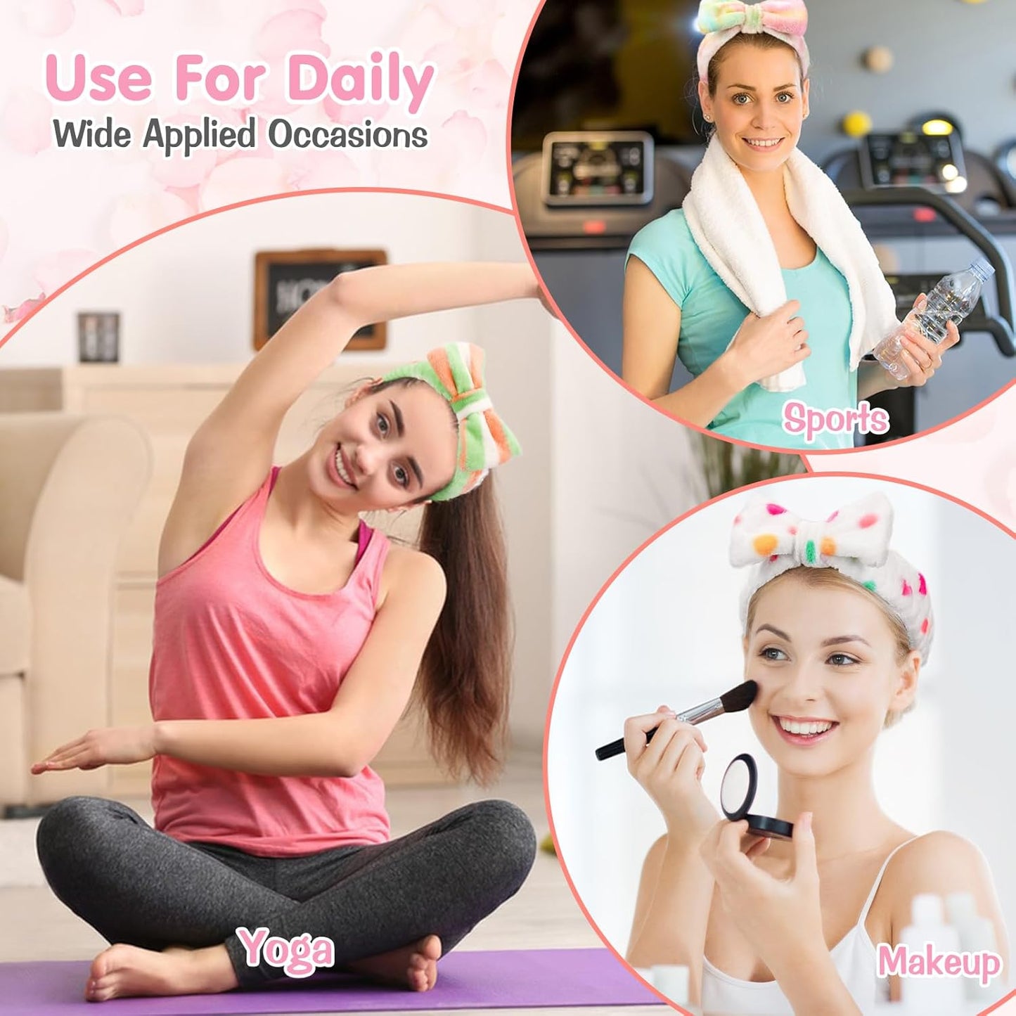 6 Pack Spa Headband for Women Makeup Skincare Headband Soft Coral Fleece Bow Hairband Goody Bag Stuffers Party Favors Christmas Stocking Stuffers for Woman Adult Teen Spa Gifts For Women Gifts Basket