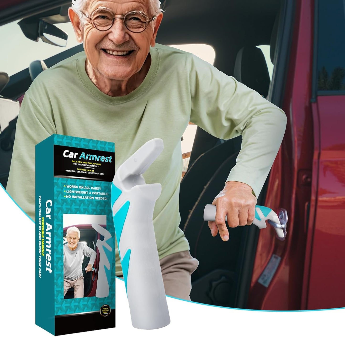 Car Handle Assist for Elderly Car Door Handle: Car Grab Handles - Standing Mobility Safety Tip to Help Get Out - Car Support Handle Portable Bar for Elderly & Seniors & Handicap