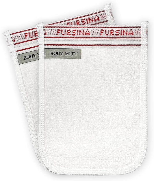 Exfoliating Glove (2 PCS) - Turkish Hammam Mitt for Bath, Exfoliating Body Scrubber Mitt, Dead & Dry Skin Remover for Body, Great for Spray Tan Removal, Smooth Skin Surface