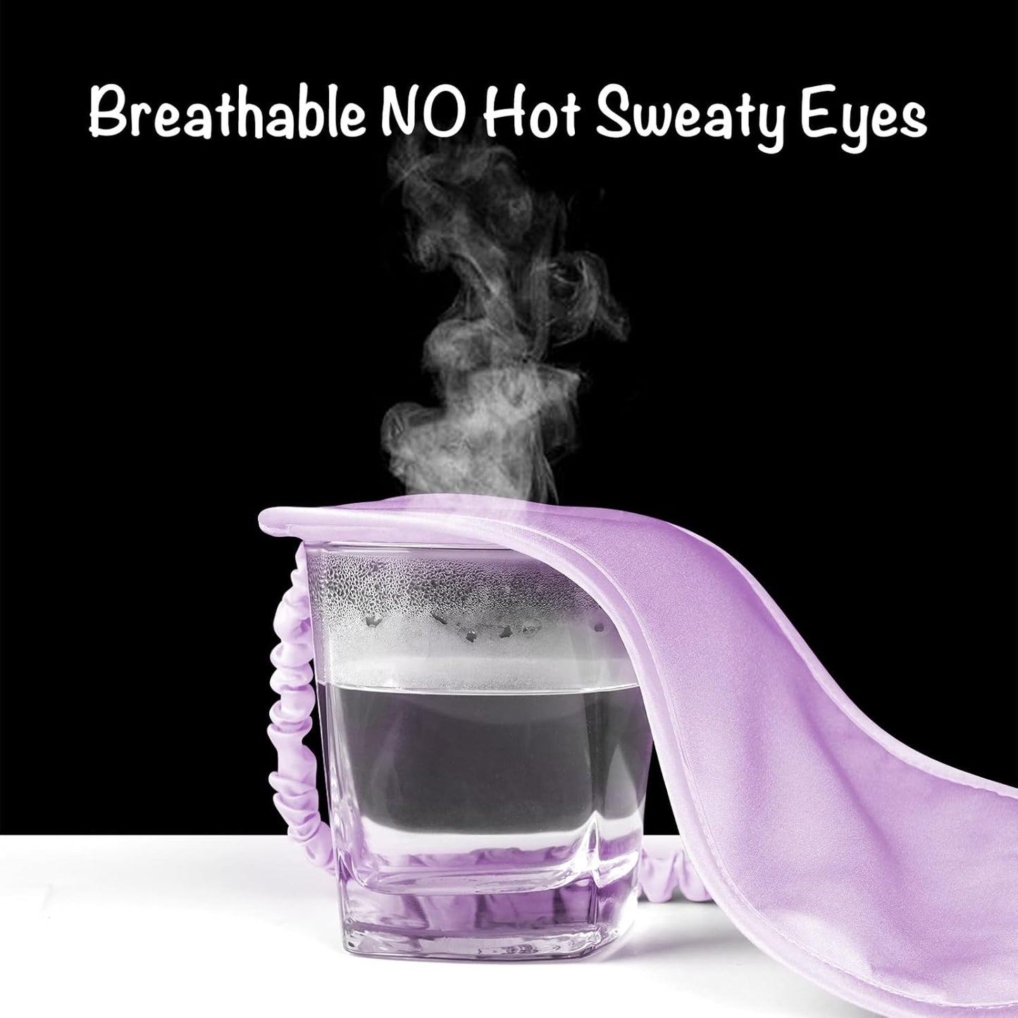 LULUSILK 100% Mulberry Silk Sleep Mask, Lavender Silk Eye Cover for Sleeping, Pack of 1