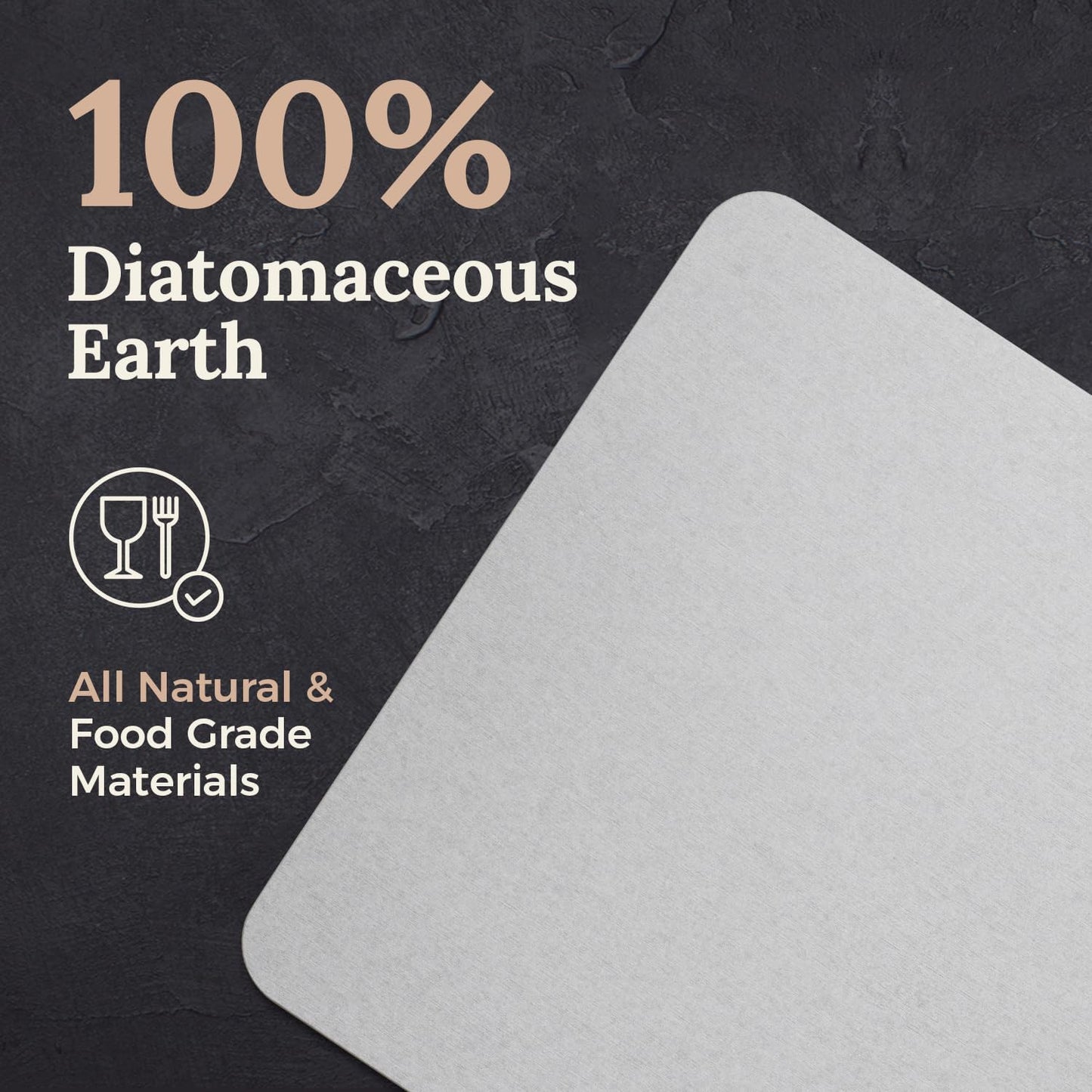 AquaTerra Diatomaceous Earth Drying Mat with Matching Sponge Caddy & Dish Rack | 3-Piece Set (Light Gray, Large) | Heat-Resistant & Multi-Purpose for Drying and Kitchen Organization