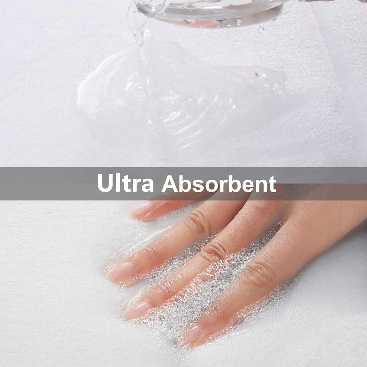 Buganda Memory Foam Bath Mat, 70" x 24", Ultra Soft and Non-Slip Bathroom Rugs, Water Absorbent and Machine Washable Bath Rug Runner for Bathroom, Shower, and Tub, White