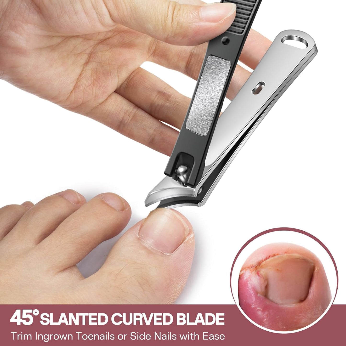 2025 Toenail Clippers for Thick Toenails for Seniors, Angled Long Handled Toe Nail Clippers for Thick Nails for Men, Heavy Duty Large Ingrown Toenail Clippers, Ultra Sharp Slanted Fingernail Clippers