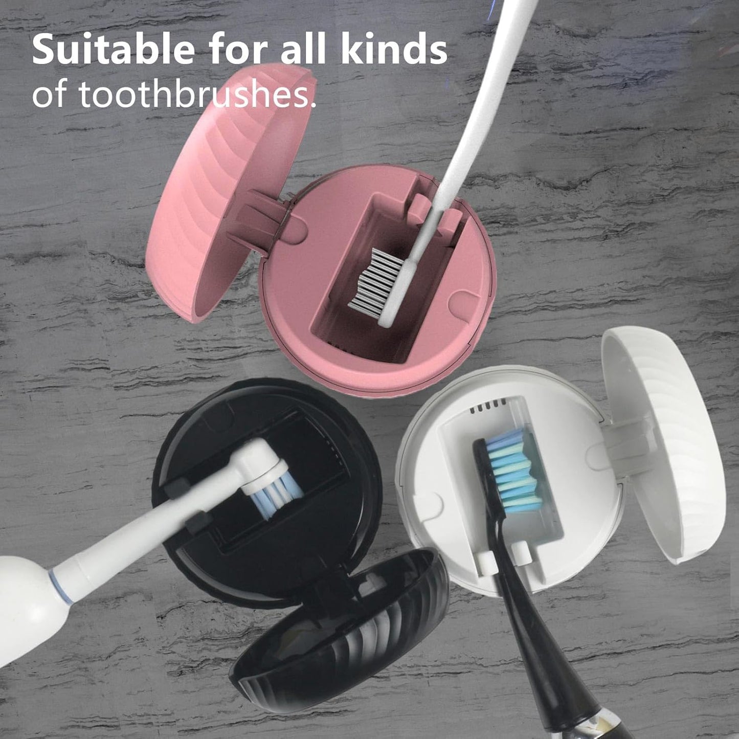 iHave Toothbrush Sanitizer – Wall-Mounted UV Toothbrush Holders for Bathrooms, Stylish Bathroom Accessories and Bathroom Decor for Home & RV, Travel Essentials, Cool Gadgets (Black)