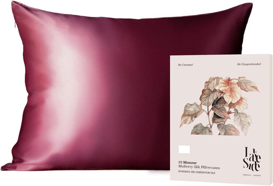 Oriental Lakeside® 100% Pure 22 Momme Mulberry Silk Pillowcase with Hidden Zipper - Nighttime Skincare & Hair Care Hydrating Pillow Cover