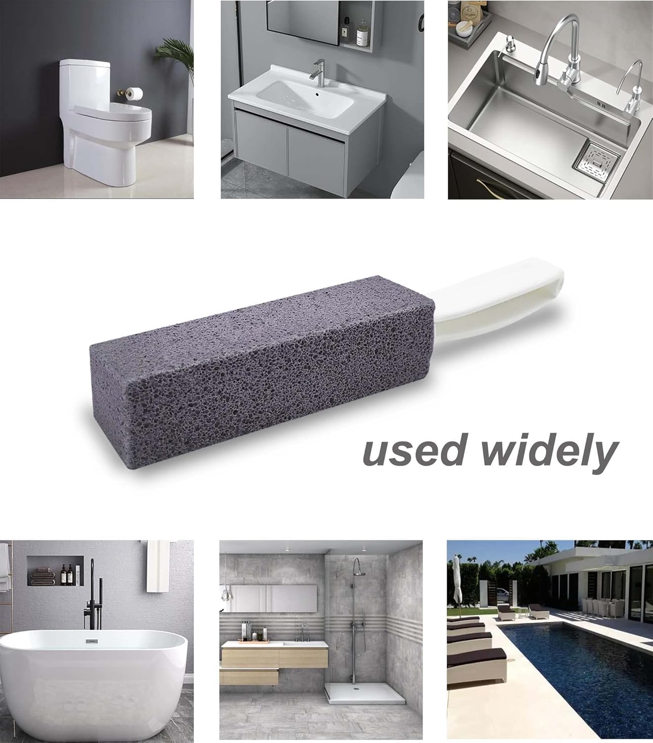 Pumice Stone for Toilet Bowl Cleaning with Handle Household Cleaning 6 Pack